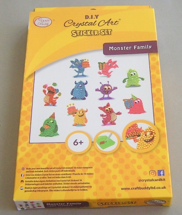 Craft Buddy CAMK2020Set3 Crystal Art Sticker Set Monster Family