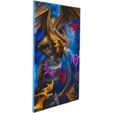 Preview: Craft Buddy CAK-AST13 Framed Crystal Art Holzrahmen ANNE STOKES Dragon Clan