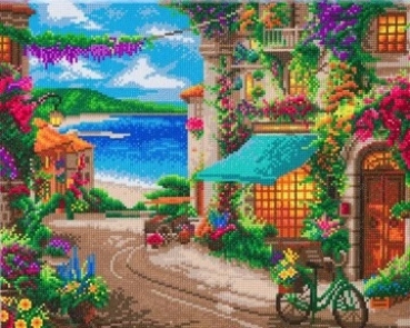 Craft Buddy CAK-TK6L Framed Crystal Art Holzrahmen THOMAS KINKADE Italian Cafe