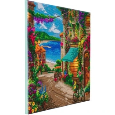 Preview: Craft Buddy CAK-TK6L Framed Crystal Art Holzrahmen THOMAS KINKADE Italian Cafe