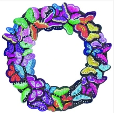 Preview: Craft Buddy CA-WR7 Crystal Art Butterfly Wreath Kit Kranz aus MDF 30 x 30 cm