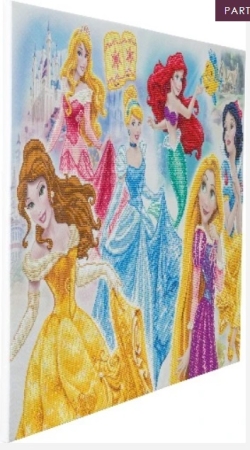 Preview: Craft Buddy CAK-DNY708XL Framed Crystal Art Holzrahmen Disney Princess Medley
