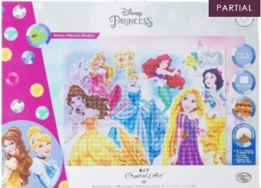 Preview: Craft Buddy CAK-DNY708XL Framed Crystal Art Holzrahmen Disney Princess Medley