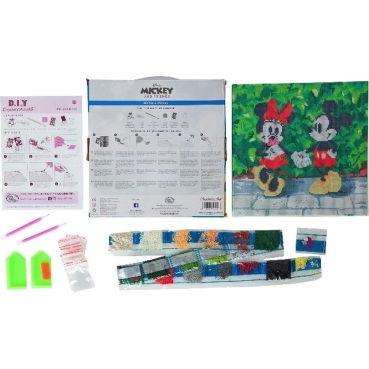 Preview: Craft Buddy CAK-DNY703M Framed Crystal Art Holzrahmen Minnie and Mickey
