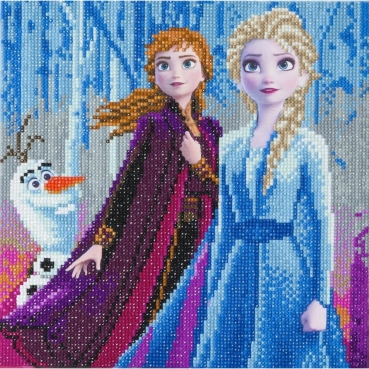 Craft Buddy CAK-DNY700M Framed Crystal Art Holzrahmen Elsa, Anna & Olaf