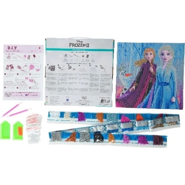 Preview: Craft Buddy CAK-DNY700M Framed Crystal Art Holzrahmen Elsa, Anna & Olaf
