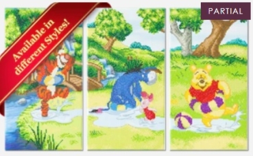 Preview: Craft Buddy CAK-DNY952TT Framed Crystal Art Kit Holzrahmen 40 x 22 cm Pooh and Friends Part II Eyore & Piglet