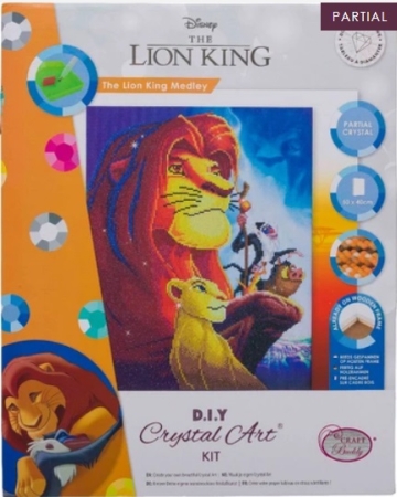 Preview: Craft Buddy CAK-DNY704L Framed Crystal Art Holzrahmen The Lion King Medley