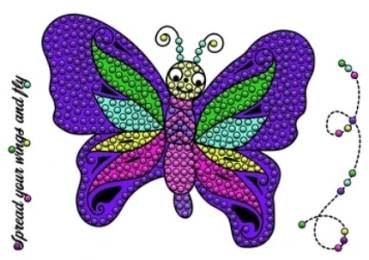 Preview: Crystal Art A6 Stamps Kristallkunst Stempel Flutterby Butterfly