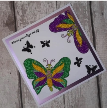 Preview: Crystal Art A6 Stamps Kristallkunst Stempel Flutterby Butterfly