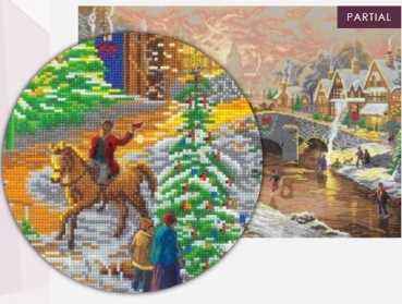 Preview: Craft Buddy CAK-TK9XL Framed Crystal Art Holzrahmen Thomas Kinkade Spirit of Christmas
