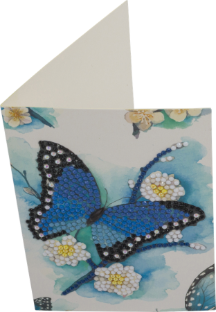 Preview: Craft Buddy CCK-10x15B1 Crystal Art Card Blue Butterfly