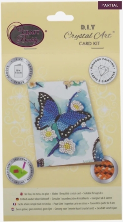 Preview: Craft Buddy CCK-10x15B1 Crystal Art Card Blue Butterfly