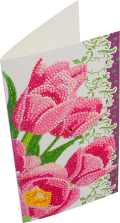 Preview: Craft Buddy CCK-11x22C9 Crystal Art Card Pink Tulips