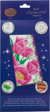 Preview: Craft Buddy CCK-11x22C9 Crystal Art Card Pink Tulips