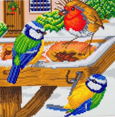 Craft Buddy CAK-A120M Framed Crystal Art Holzrahmen Hungry Birds