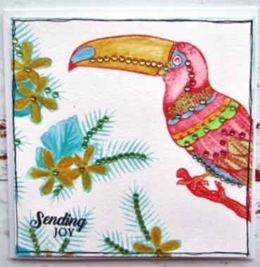 Preview: Craft Buddy GS15 Tropical Toucan A5 Clear Stamp Transparente Stempel
