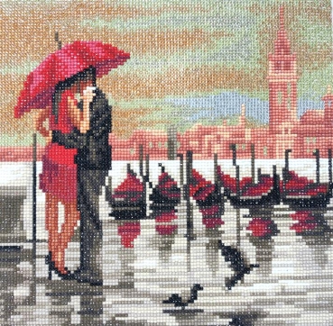 Craft Buddy CAK-A145M Framed Crystal Art Holzrahmen Meet Me in Venice