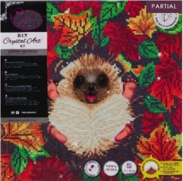Preview: Craft Buddy CAK-A146M Framed Crystal Art Holzrahmen Autumn Hedgehog