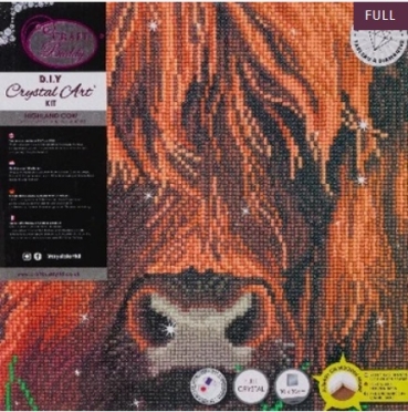 Preview: Craft Buddy CAK-A165M Framed Crystal Art Holzrahmen Highland Cow