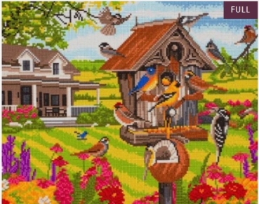 Craft Buddy CAK-A158L Framed Crystal Art Holzrahmen Garden Birds