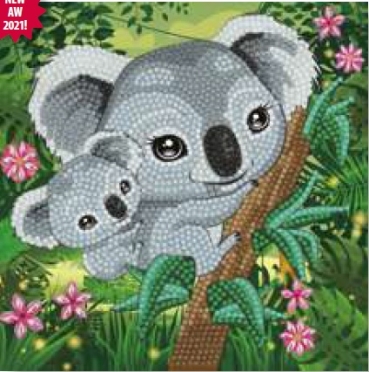 Craft Buddy CCK-A82 Crystal Art Card 18 x 18 cm Koala Hugs