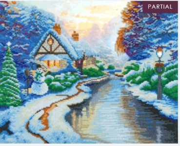 Preview: Craft Buddy CAK-TK8LED Thomas Kinkade Framed Crystal Art Holzrahmen Christmas Evening