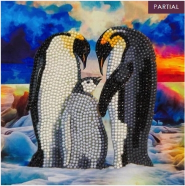 Craft Buddy CCK-A83 Crystal Card Kit Penguin Family