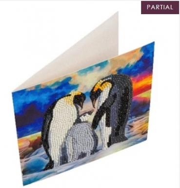 Preview: Craft Buddy CCK-A83 Crystal Card Kit Penguin Family