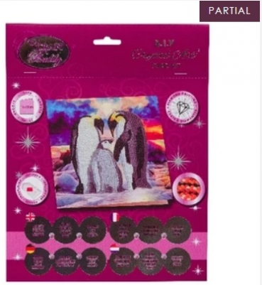 Preview: Craft Buddy CCK-A83 Crystal Card Kit Penguin Family