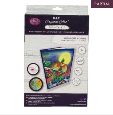 Craft Buddy CANJ-13 Crystal Art Notebook Midnight Robins