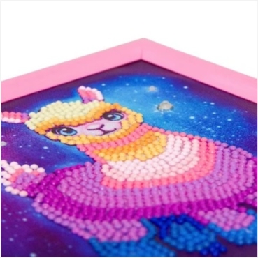 Preview: Craft Buddy CAFBL-11 Framed Crystal Art Rahmen 16 x 16 Rainbow Llama