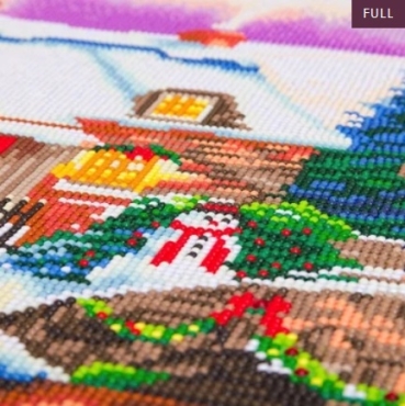 Preview: Craft Buddy CAK-A141L Framed Crystal Art Holzrahmen Christmas by the River