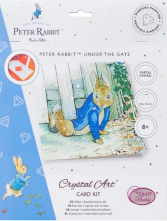 Preview: Craft Buddy CCK-PRBT06 Crystal Art Card Peter Rabbit Under The Fence