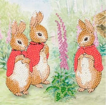 Craft Buddy CCK-PRBT03 Crystal Art Card The Flopsy Bunnies