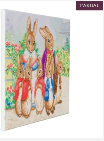 Preview: Craft Buddy CAK-PRBT52 Framed Crystal Art Holzrahmen Peter Rabbit and Family