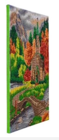Preview: Craft Buddy CAK-A149L Framed Crystal Art Holzrahmen Church by the River