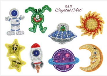 Craft Buddy CAMK2021SET6 Crystal Art Sticker Set Space Superstars