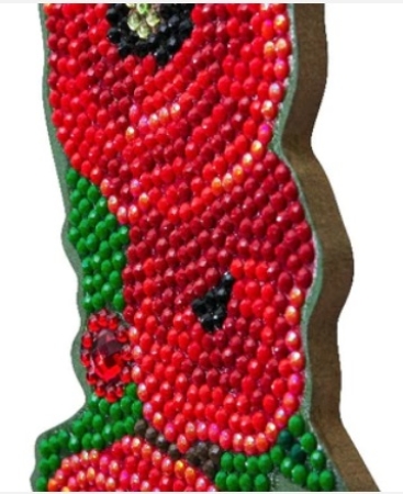 Preview: Craft Buddy CA-WR9 Crystal Art Kit Wreath 30 x 30 cm Poppy