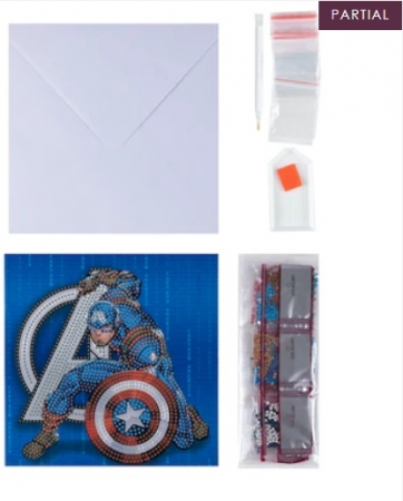 Preview: Craft Buddy CCK-MCU901 Crystal Art Card 18 x 18 cm Captain America