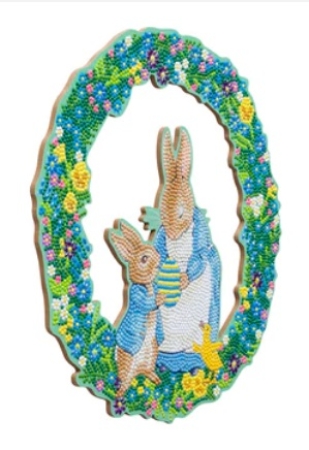 Preview: Craft Buddy CA-WRPRBT01 Crystal Art Wreath Kit 30 x 30 cm Peter Rabbit