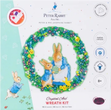 Craft Buddy CA-WRPRBT01 Crystal Art Wreath Kit 30 x 30 cm Peter Rabbit