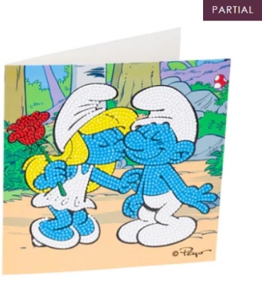 Preview: Craft Buddy CCK-SMRF504 Crystal Art Card 18 x 18 cm Smurfette Kiss