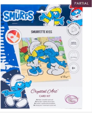 Preview: Craft Buddy CCK-SMRF504 Crystal Art Card 18 x 18 cm Smurfette Kiss