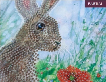 Preview: Craft Buddy CCK-A101 Crystal Art Card 18 x 18 cm Wild Poppies and the Hare