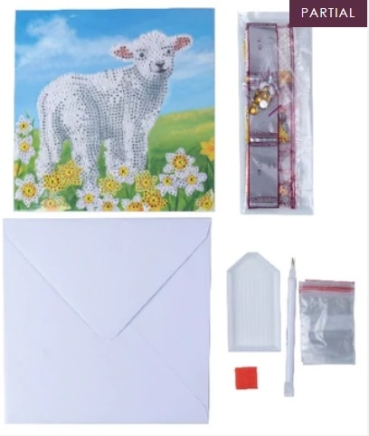 Preview: Craft Buddy CCK-A99 Crystal Art Card 18 x 18 cm Little Lamb