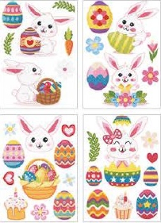 Craft Buddy CA-WST04 Easter Set of 4 Crystal Art Wall Stickers Set mit 4 Wandstickern
