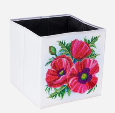 Craft Buddy Crystal Art Folding Storage Box Pretty Poppies