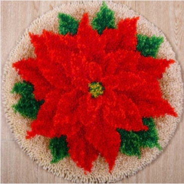 Craftbuddy LH02-POIN Latch Hook Rug Kit Knüpfen Kissen Poinsettia