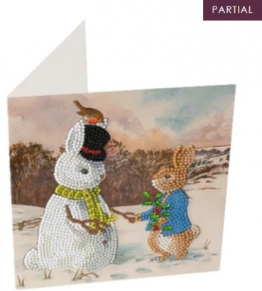 Preview: Craft Buddy CCK-PRBT07 Crystal Art Card 18 x 18 cm Peter and the Snow Bunny